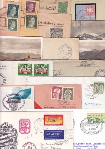Bayern/DR/BRD - Sonthofen ex ca. 1870/1986 18 Belege/1 Briefstück
