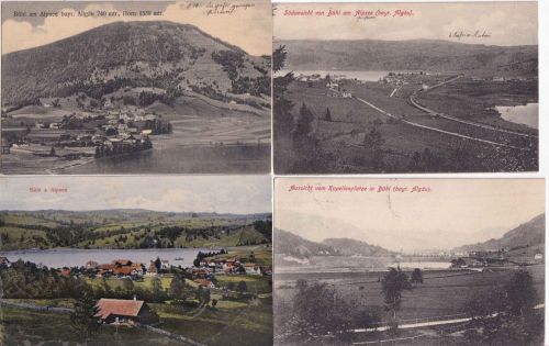 Bayern - Bühl am Alpsee 3xsw-/1xfarb. Ansichtskarte ca. 1909/16
