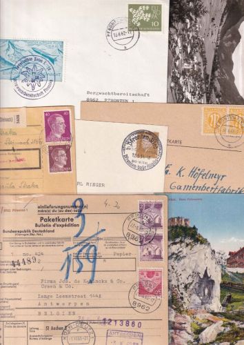 DR/All.Bes./BRD - Pfronten ex 1934/69 7 Belege - interessantes Lot