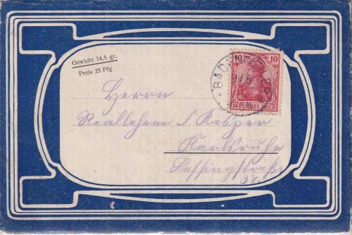 DR - 10 Pfg. Germnaia "Illustriertes Briefalbum" (Brief) Badenweiler 1905
