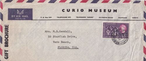 Ostafr. Gemeinschaft - 1 Sh. Landschaft Luftpostdrucksache n. USA Mombasa 1961