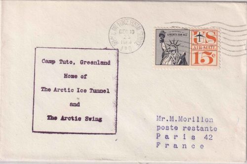 USA - Camp Tuto Greenland Arctic Ice Tunnel/Arctic Swing Brief APO - Paris 1964