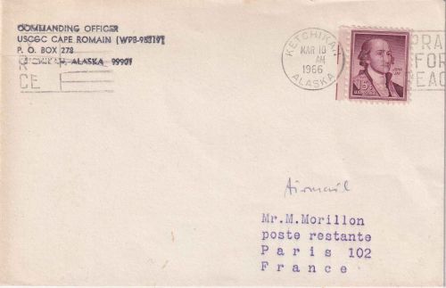 USA - USCGC Cape Romain Brief Ketchikan Alaska n. FRANKREICH 1966
