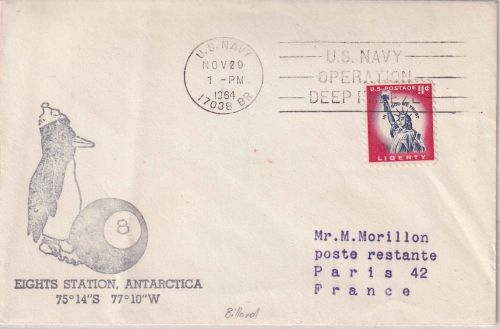 USA - Eights Station Antarctica Op. Deep Freeze Navy 17038 BR Brief 1964