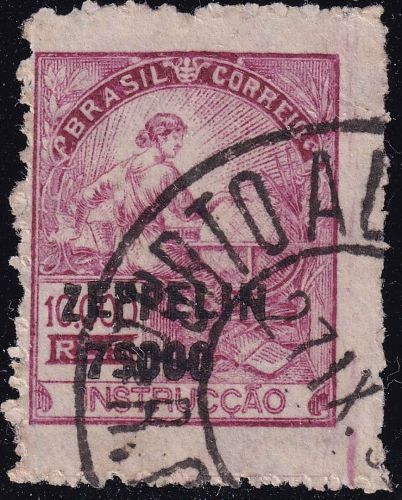 Brasilien - 7$000/10.000 R. Zeppelinausgabe 1932 gestempelt