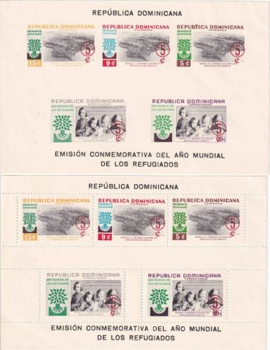 Dominik. Republik - Weltflüchtlingsjahr 1960 2 Blöcke gez.+geschn. postfr./MNH