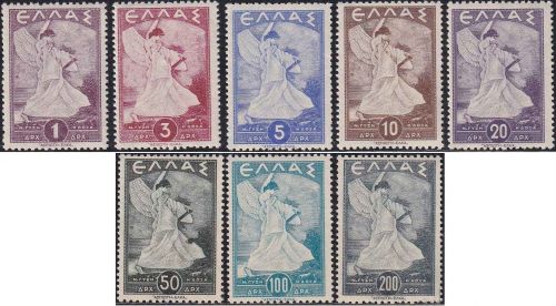 Griechenland - Freimarkenausgabe "Der Ruhm" 1945 Satz (8 Werte) postfrisch/MNH