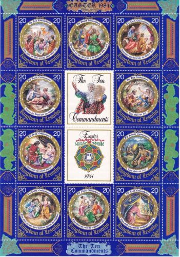 Lesotho - The Ten Commandments/Ostern 1984 Blockausgabe postfrisch/MNH