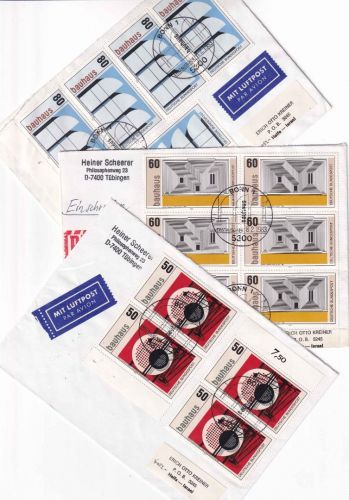 BRD - 100. Geb. Bauhaus Satz 3 Lupo/Lupo-R-Briefe/FDC n. ISRAEL ESST 8.2.1983