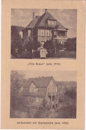 Hessen - Bad Soden Villa Braun sw-Ansichtskarte gelaufen 1950