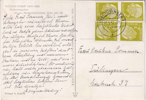 BRD - 4x2 Pfg. Heuss I Ortskarte Tübingen 31.3.57