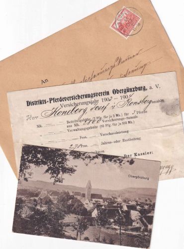 Bayern/DR - Obergünzburg 3 Heimatbelege ex 1904/32