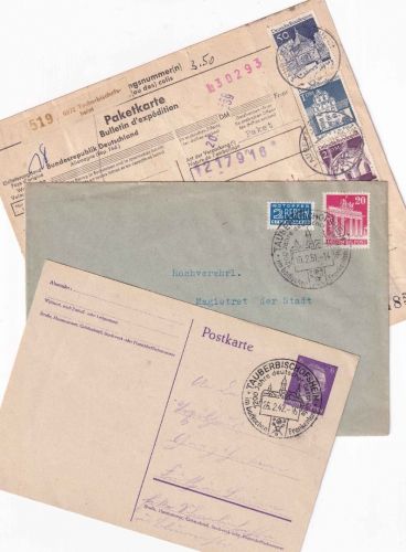 DR/Bizone/BRD - Tauberbischofsheim 3 Heimatbelege ex 1942/1969