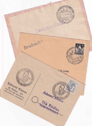 All.Bes./BRD - Hockenheim 3 Belege mit SST/Werbestpl. ex 1948/1958