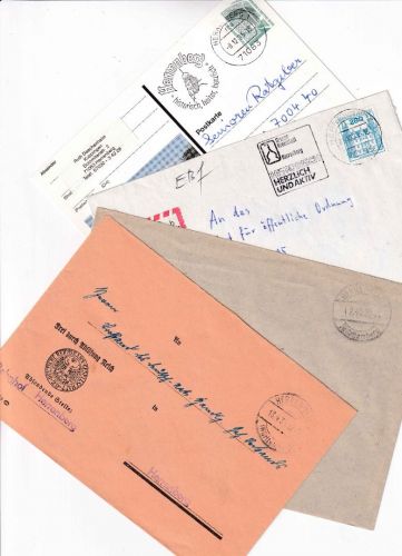 DR/BRD - Herrenberg 4 Heimatbelege ex 1933/1995