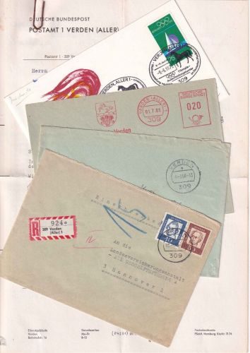 BRD - Verden (Aller) 4 Heimatbelege (1x Postsache !!) ex 1965/1972