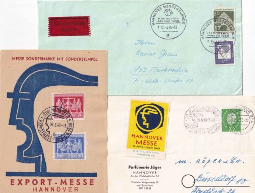 All.Bes./BRD - Hannover Messe 3 Heimatbelege ex 1948/1966