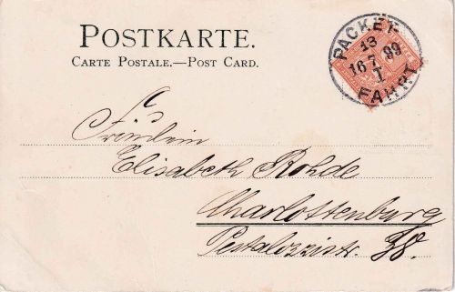 Berlin - 2 Pfg. Berliner Paketfahrt-AG Ortskarte n. Charlottenburg 16.7.99