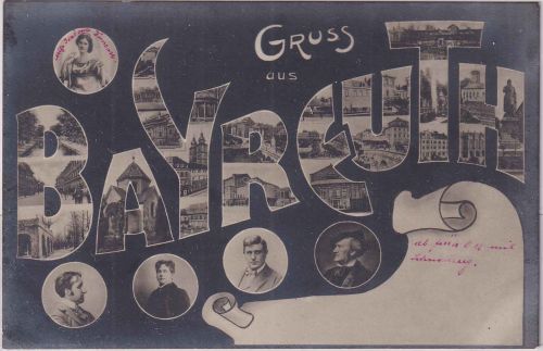 Bayern - Bayreuth Ortsnamen-AK + Köpfe ungelaufen 1904