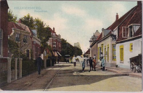 Niederlande - Hilligersberg Dorfstraße Straßenbahn farb. AK gelaufen 1911