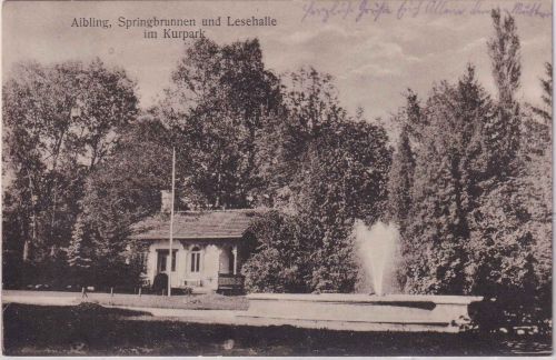 Bayern - Bad Aibling Lesehalle i. Kurpark sw-AK gelaufen 1928