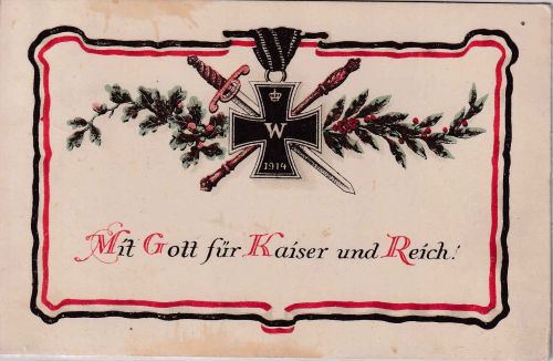 Bayern - Mit Gott für kaiser und Reich fabr. Propagandakarte gelaufen 1915