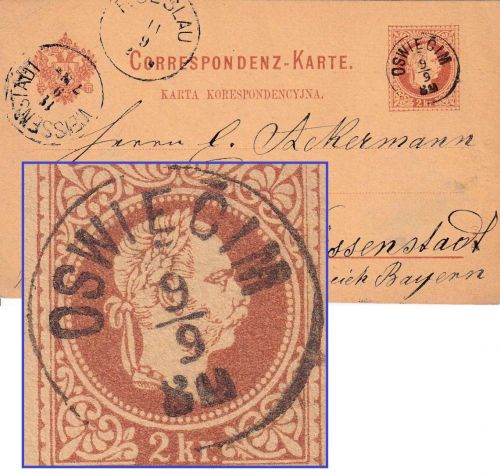 Österreich/Polen - Oswiecim 9/9 80 Fingerhut-K1 2 Kr. Ganzsachenkarte