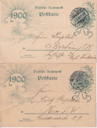 DR - 2x5 Pfg. Jahrhundert-GA Berlin C22/31.12.99 - Berlin SW48/1.1.00