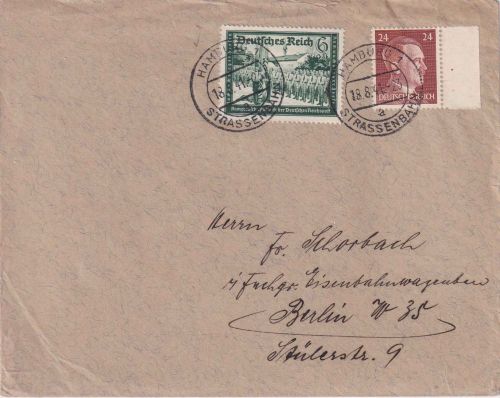 DR - 24 Pfg. AH u.a. Brief >20g Hamburg Strassenbahn - Berlin 1941