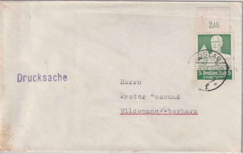 DR - 5 Pfg. Nothilfe/Stände Oberrand Drucksache >20g Goslar - Wildemann 1934