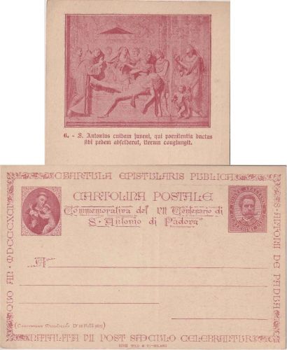 Italien - S. Antonio di Padova 1895 10 C. Privatganzsache ungebraucht Bild 6