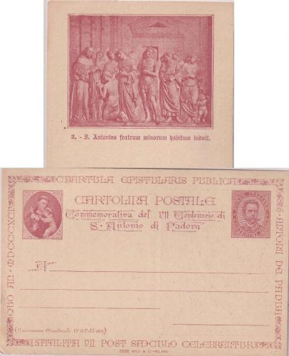 Italien - S. Antonio di Padova 1895 10 C. Privatganzsache ungebraucht Bild 3