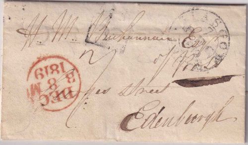 GB/Scotland - Glasgow 1819 Portobrief n. Edinburgh - mit Inhalt
