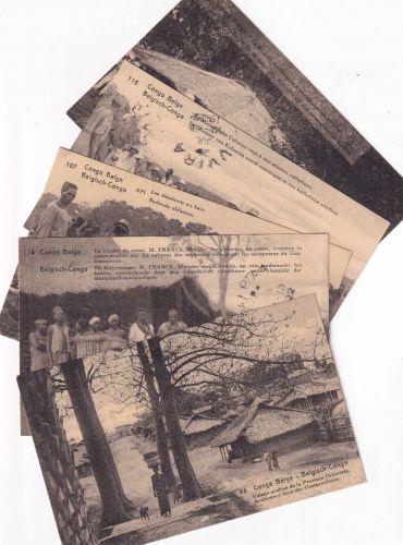Belgisch Kongo - 15 C. Bildganzsachen 5 versch. Bilder blanko gestpl. Uvira 1922