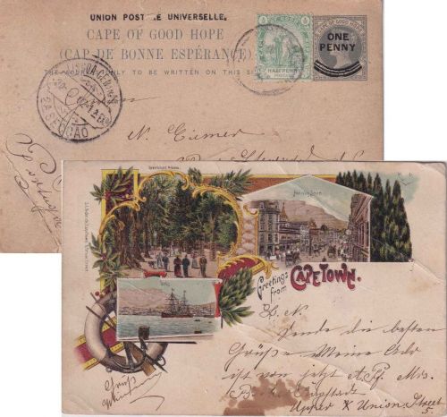 Cape of Good Hope - 1 P. Bildganzsache/Überdruck + Zusatz Capetown 1902