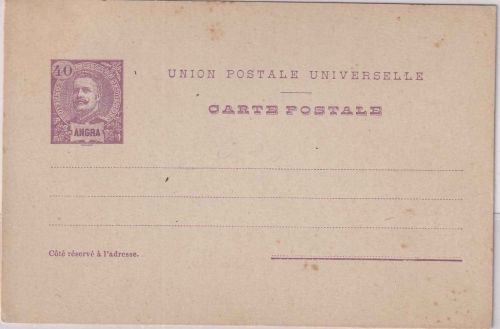 Azoren/Angra - 40 R. Ganzsachenkarte ungebraucht