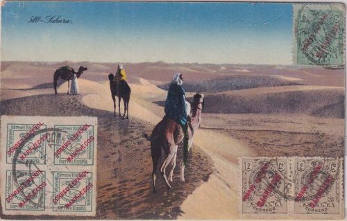 Spanien/Marokko - 1/4 C. Zeitungsmarke/Überdruck u.a. karte n. FRANKREICH 1920