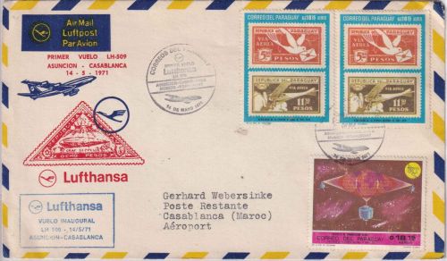 Paraguay - Lufthansa Erstflug Asuncion Casablanca 1971