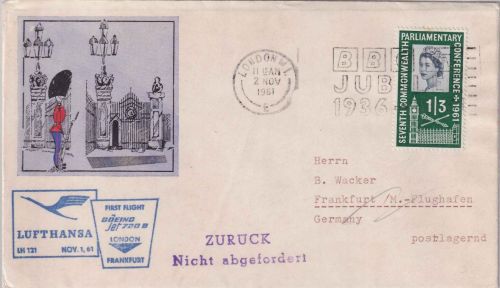 England - LH-Erstflug London/Frankfurt a/M. 2.11.1961