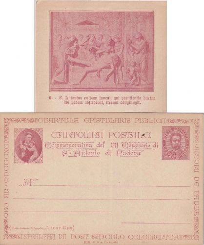 Italien - S. Antonio di Padova 1895 10 C. Privatganzsache ungebraucht Bild 6