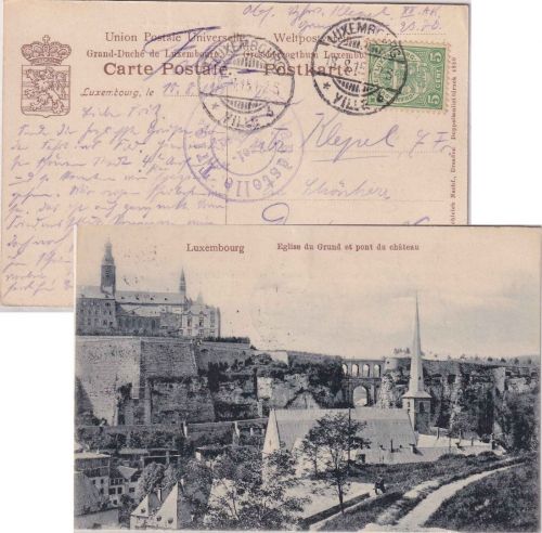Luxemburg - 5 C. Wappen Zensurkarte Luxemburg Ville - Dresden 1915 Zensur Trier