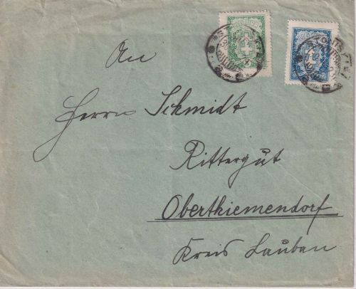 Litauen - 30+5 C. Schützenkreuz Brief Stoniškiai - Oberthiemendorf (Lauban) 1929