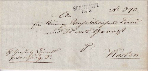 Preussen - Schmiegel 19/3 Dienstbrief n. Kosten 1837 Bestellgeld
