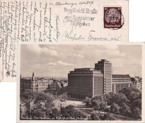 DR - 10 Pfg. Hindenburg Karte/Sondertarif n. UNGARN Hamburg - Budapest 1936