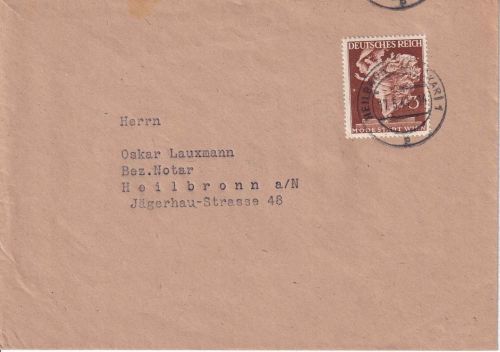 DR - 3 Pfg. Wiener Messe Drucksachenbrief Heilbronn 17.5.41