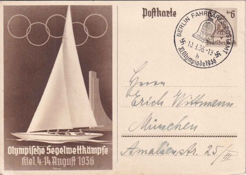 DR - 6 Pfg. Sommerolympiade Sonder-Ganzsache SST Berlin Fahrbares Postamt 1936
