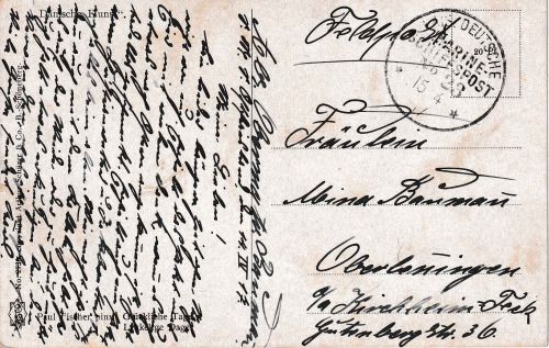 DR - Kais. Dt. Marine-Schiffspost No.23 (SMS Ostfriesland) Feldpostkarte 15.4.17
