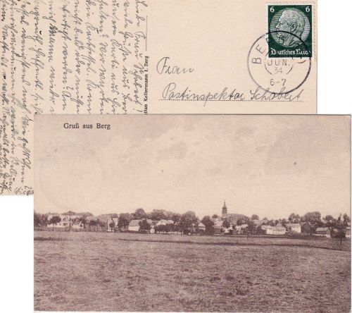 DR - Berg (Ofr) 1934 bayer. K2 entspr. Ansichtskarte n. Forchheim