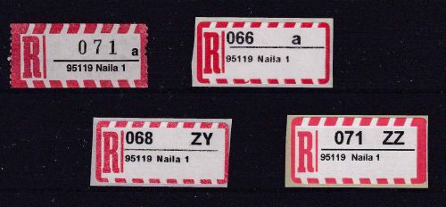 BRD - Naila/Marxgrün/Marlesreuth R-Zettel 4 versch. (darunter Selbstkleber !)