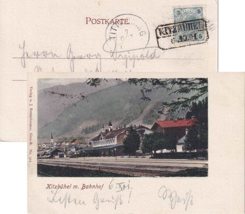 Österreich - 5 H. Franz-J. AK (Bahnhof) Ra2 Kitzbühel - Tittmoning 1901